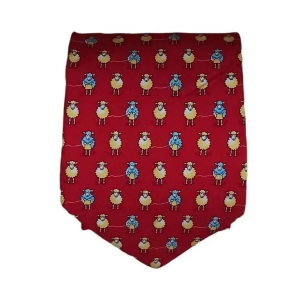 🆕BROOKS BROTHERS 346 Red sheep Silk Tie USA 58